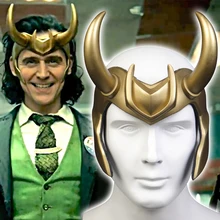 Loki Kroon Hoorns Cosplay Hoofddeksels Helm Superhero Props Adult Hoofddeksels Pvc Halloween Masker Party Prop Merk Nieuwe 2021