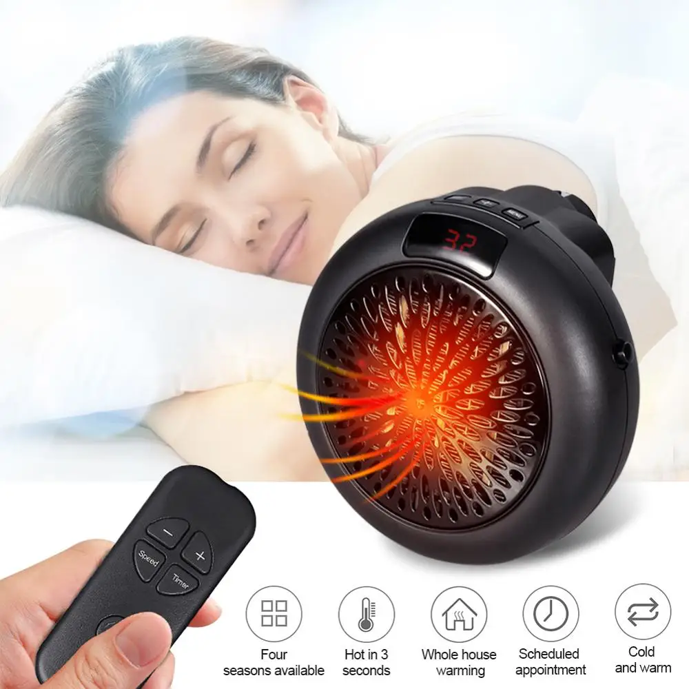 900W Fan Heater For Home Mini Electric Room Heating Warm Air Office Heaters Handy Warmer | Бытовая техника