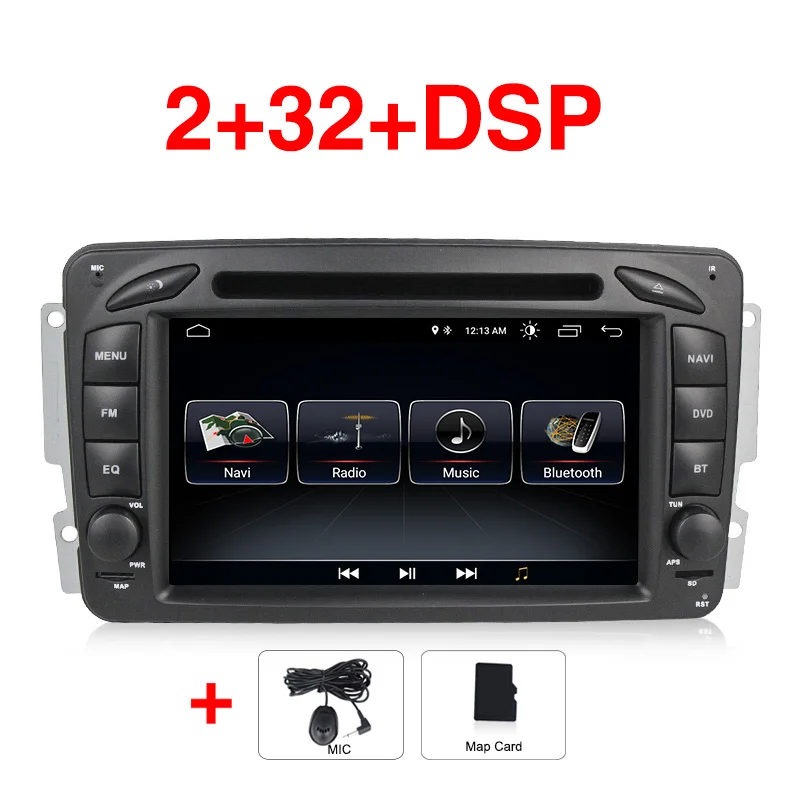 HD Android 9 автомобильный dvd мультимедийный плеер радио для Mercedes Benz W209 W203 W168 ML W163 W463 Viano W639 Vito gps Навигация BT - Цвет: 32G