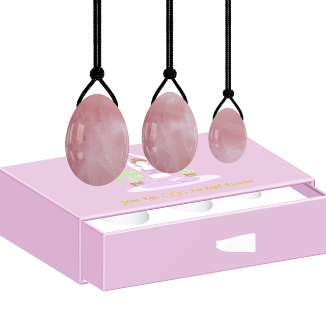 Stone Yoni Eggs Drilled Jade Egg Set with Box Women Kegel Exercise Vaginal Muscle Tightening  Feminine Hygiene Product