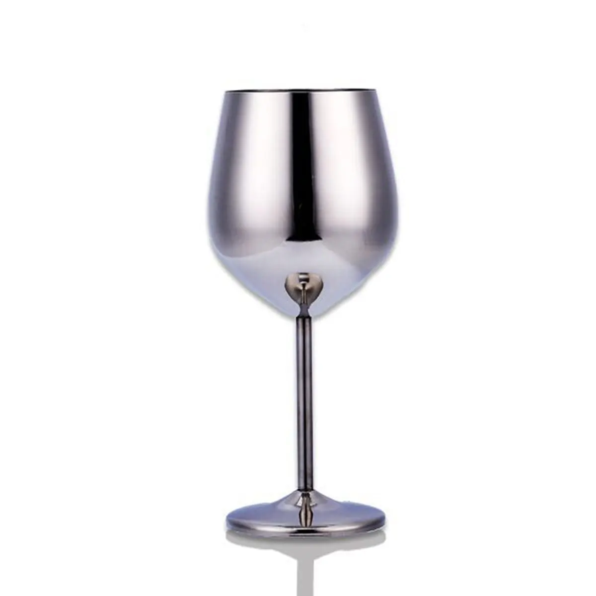 501-600ml Stainless Steel Red Wine Glass Silver Rose Gold Wine Glass Champagne Glass Family Party Party Office Bar Kitchenware