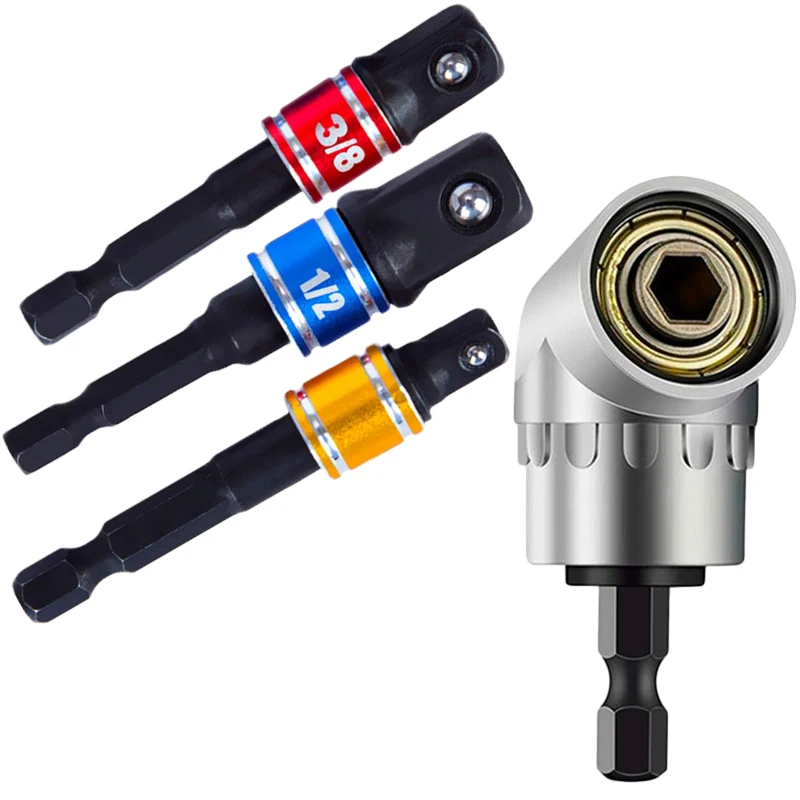 

Removable Right Angle Screwdriver Socket Adapter Extension Kit Easily Release Drive Nuts Bolts Fastener Power Tool Accessories