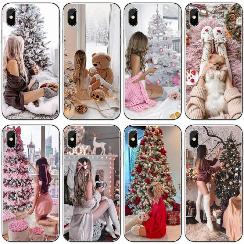 Vogue Christmas girl Silicone phone case For iphone 11 Pro MAX 5 6 7 8 9 10 X XS XR XSMAX Plus TPU soft Back Cover Shell | Мобильные