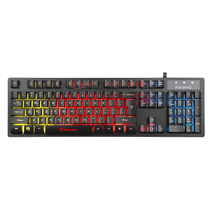 Игровая клавиатура MARVO KM409, 3 цвета подсветка игровая проводная клавиатура с USB профессиональная клавиатура для компьютера/настольного компьютера