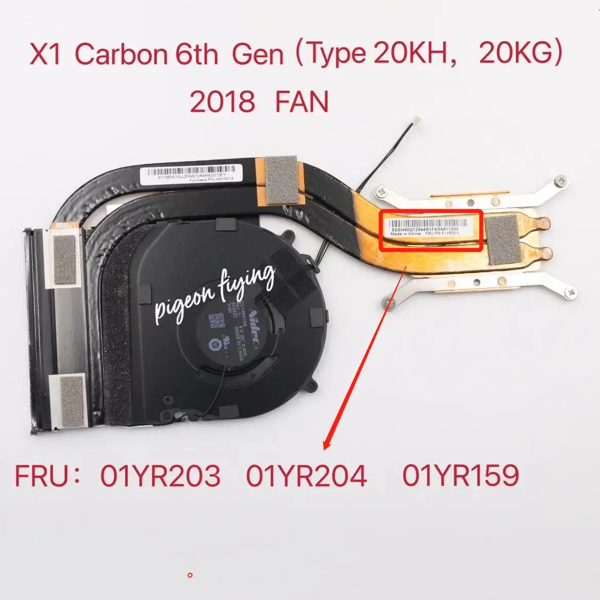 

X1 Carbon 6th Gen FAN For Thinkpad Laptop Radiator 2018 Type: 20KH 20KG FRU 01YR203 01YR159 01YR204 SH40Q12945E1 100% TEST ok