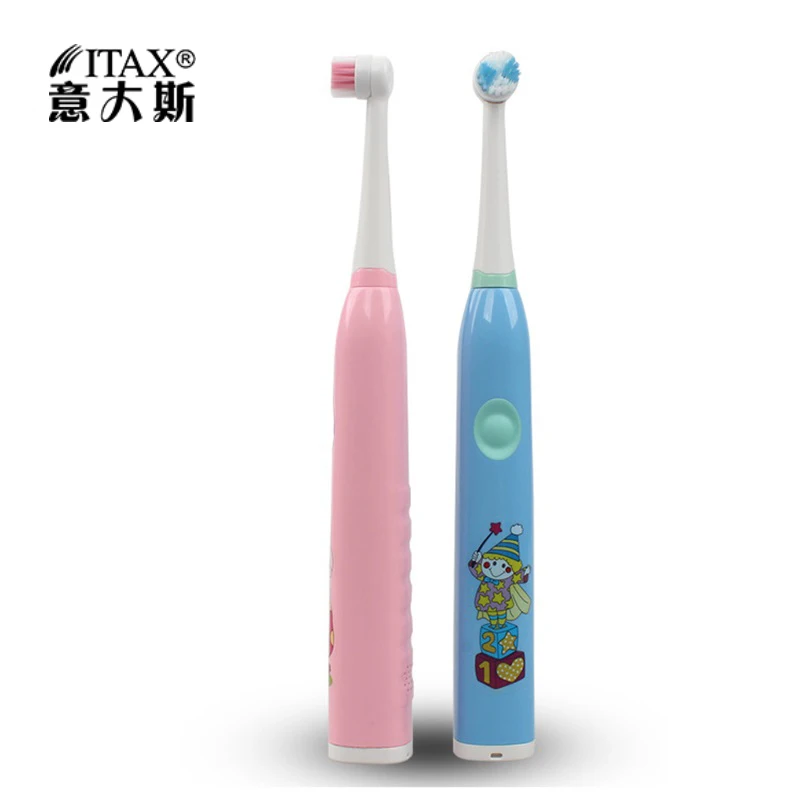 ITAS-JYP101 Cartoon Kids Children's Music Oral Cleaning Artifact Button Type Ultrasound Electric Toothbrush Blue/Pink Waterproof | Бытовая
