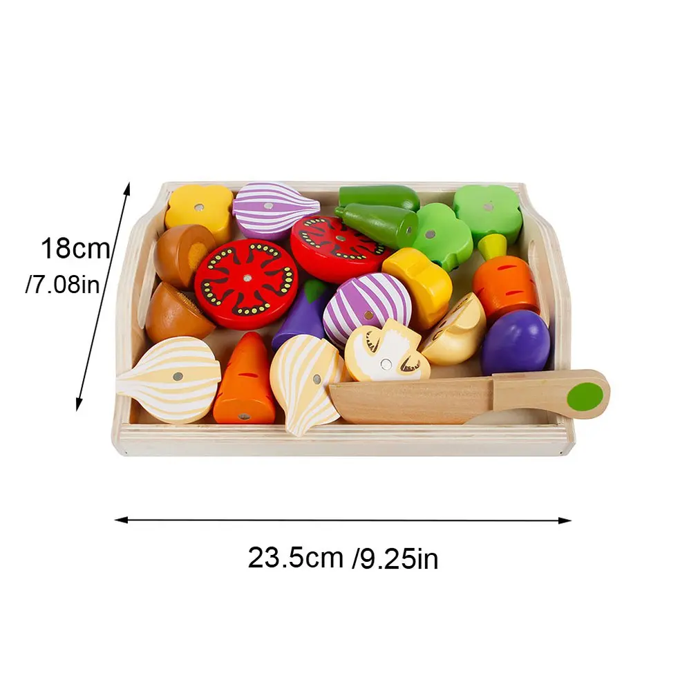Children's Magnetic Cutlery Kitchen Toys Wooden Girl Cuts Fruit And Vegetable Combination Playhouse Set