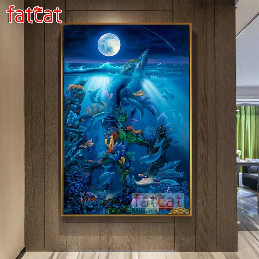 FatCat Full Drill DIY Garden 5D Diamond Painting Cross Stitch Art Home Decor NEW