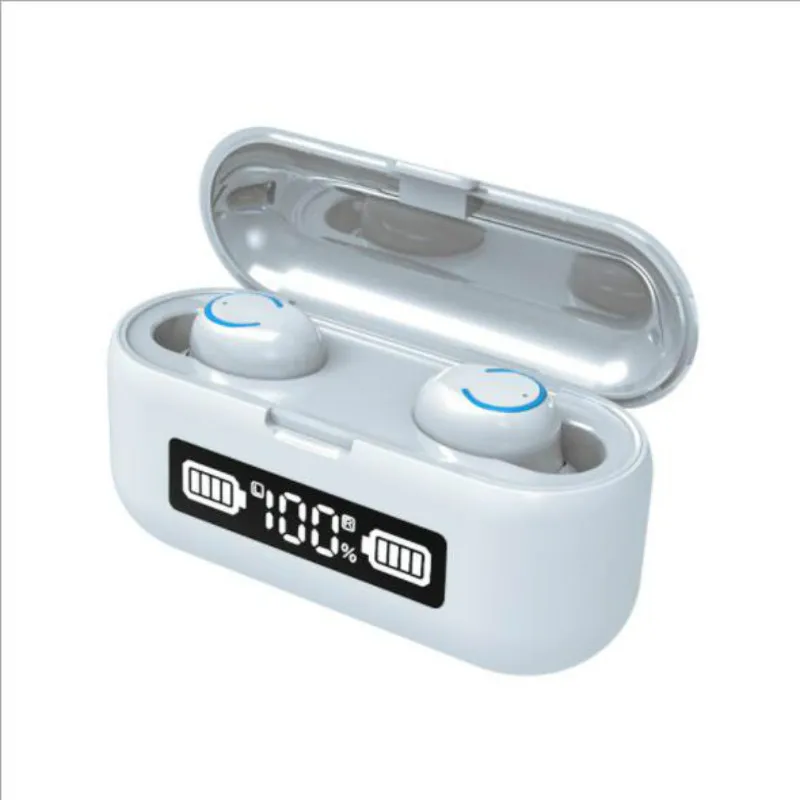 Unique 9 43 Wireless Bluetooth Headset Headphones LED Power Display Mini Touch Earbud Earphone With 2000 mA Charging Compartment