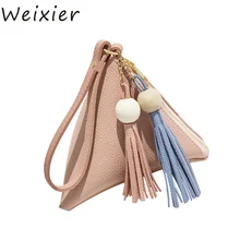 WEIXIER 2019 Mini Triangle Women Clutch Purse Hand Bag Wristlets Strap Small Women Bag Lady Clutches