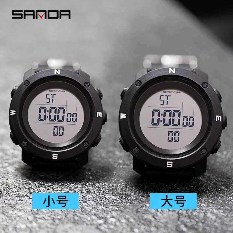 

Sanda SANDA 361/362 Rubber Band Multi-functional Mountain Climbing Students Trend LED Watch Couples Electronic Watch