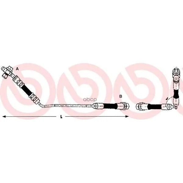 Шланг Тормозной Bmw X5 E53 570мм Зад.Лев. Brembo T06014 Brembo арт. T06014