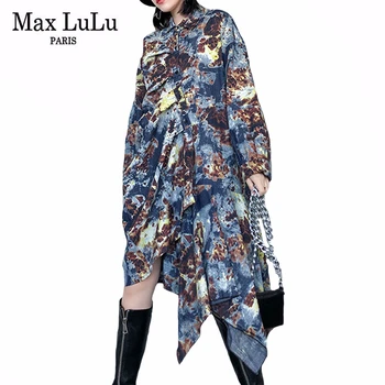 

Max LuLu New 2020 Spring European Fashion Style Ladies Vintage Dresses Womens Loose Printed Dress Female Casual Cotton Vestidos