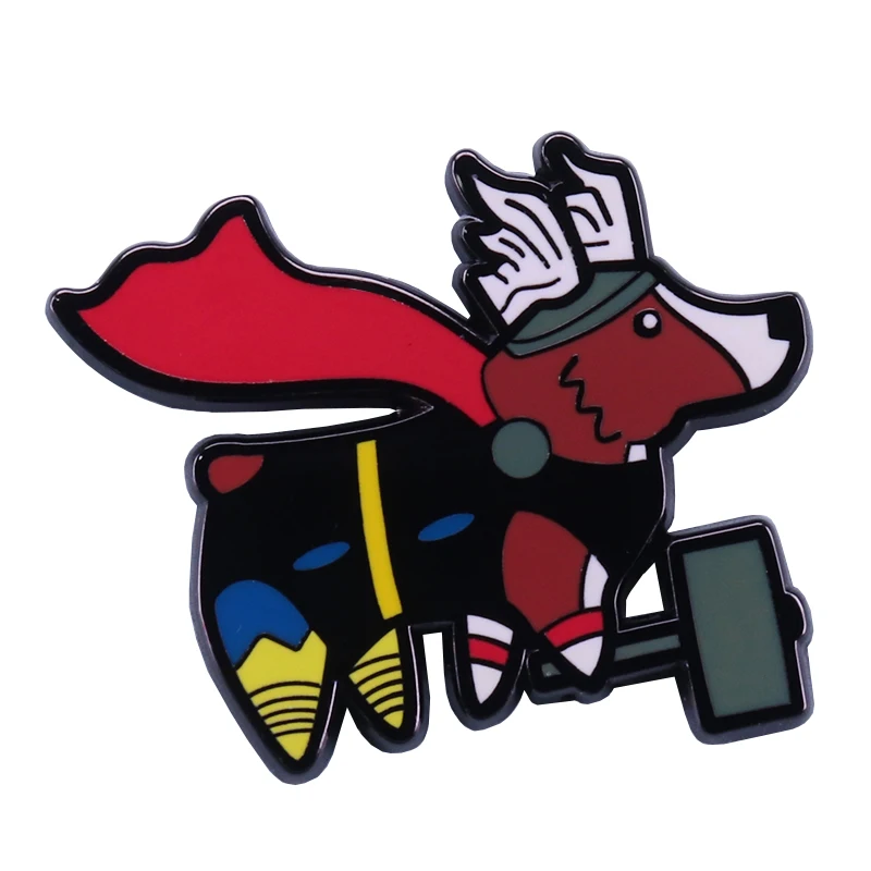 

Thorgi lapel pin super corgi and Thor bundle badge adorable Marvel fan collection