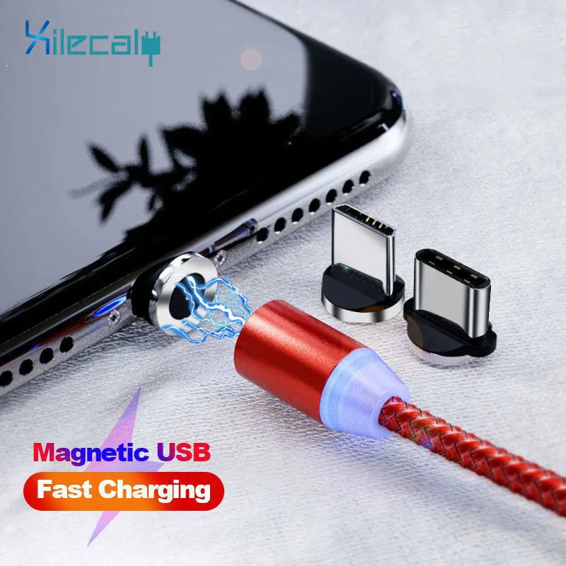 

1M Magnetic Micro USB Cable For iPhone Samsung Fast Charging Data Wire Cord Magnet Charger USB Type C 3A Mobile Phone Cable