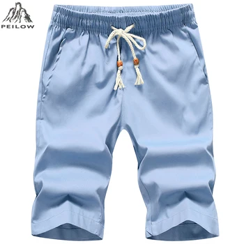 

2019 Summer Quality Cotton Shorts Loose Men's Casual Shorts White Drawstring Waist Board Shorts Men Plus Size 4XL