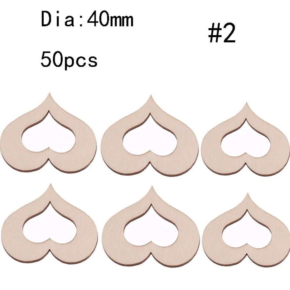 50 шт. Натуральный Деревянный чип Популярные ремесла Рождественские резные украшения смешанной формы кулон орнамент украшения для скрапбукинга - Цвет: 50pcs