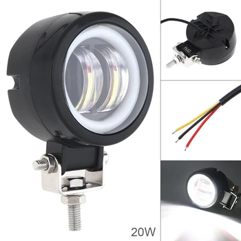 

Car Fog Light 3 Inch 20W 6000K Led Work Light Bar Waterproof Angel Eye Fog Light for Off-Road Suv Boat 4X4 JK 4Wd Truck