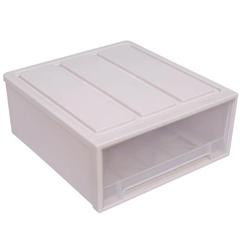 Beige 4 размера ящик для шкафчика, пластиковая коробка для хранения, одеяло, органайзер для одежды, Пылевой шкаф для хранения ящиков, шкаф для спальни, органайзер для домашнего хранения - Цвет: Beige