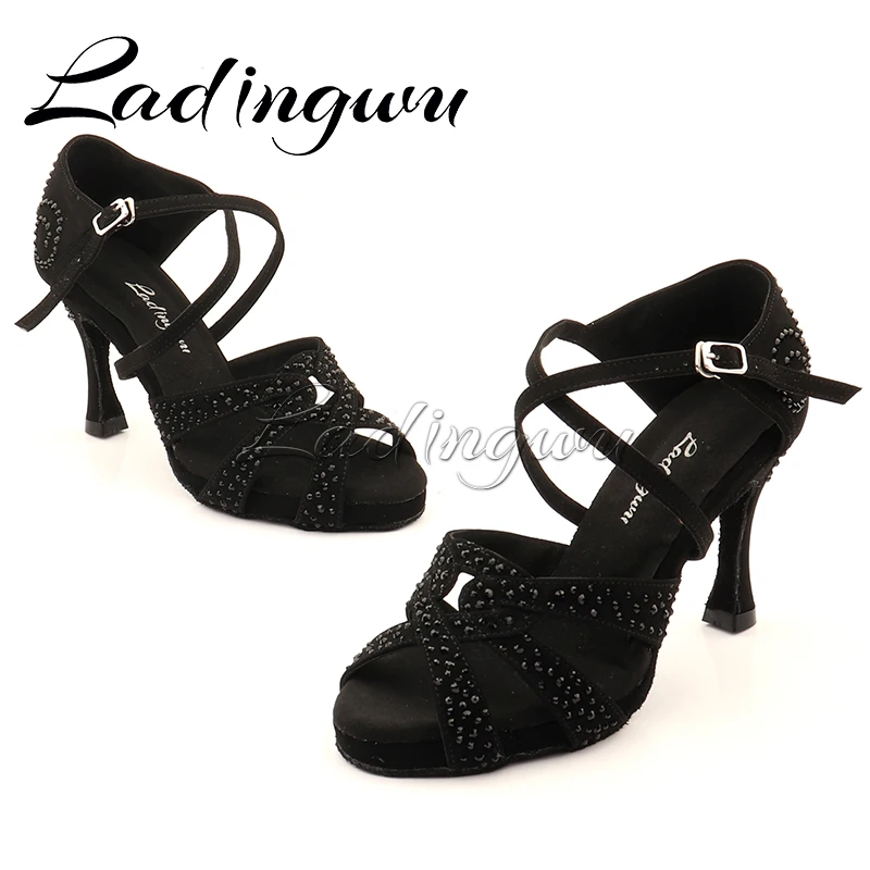 Black Rhinestone Latin Dance Shoes, dance shoes