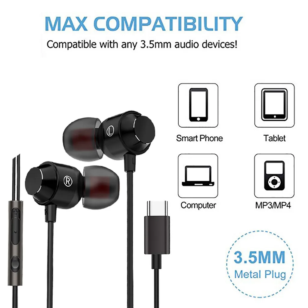 Beautyss оригинальные наушники usb type-c в ухо проводные наушники с mi c music super boss стерео гарнитура для xiao mi мобильного телефона