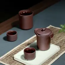 Yixing Zisha Глиняный Чайник и чайная чашка набор для путешествий китайское кун-фу заваривание чая Посуда
