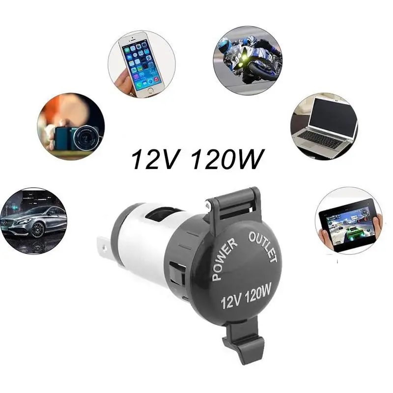 

Universal Car Cigarette Lighter Power Plug Adapter Waterproof Power Outlet Socket For Motorcycle Truck Smoking Accessories 12V