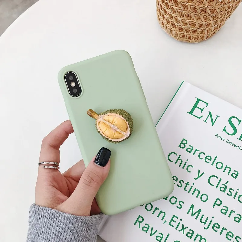 TPU- Durian Милый 3D силиконовый чехол для телефона Durian Papaya Avocado для iphone X XR XS 11 Pro MAX 6S 7 8 plus+ для samsung S10 S9 S8 Note 10 9 - Цвет: TPU- Durian