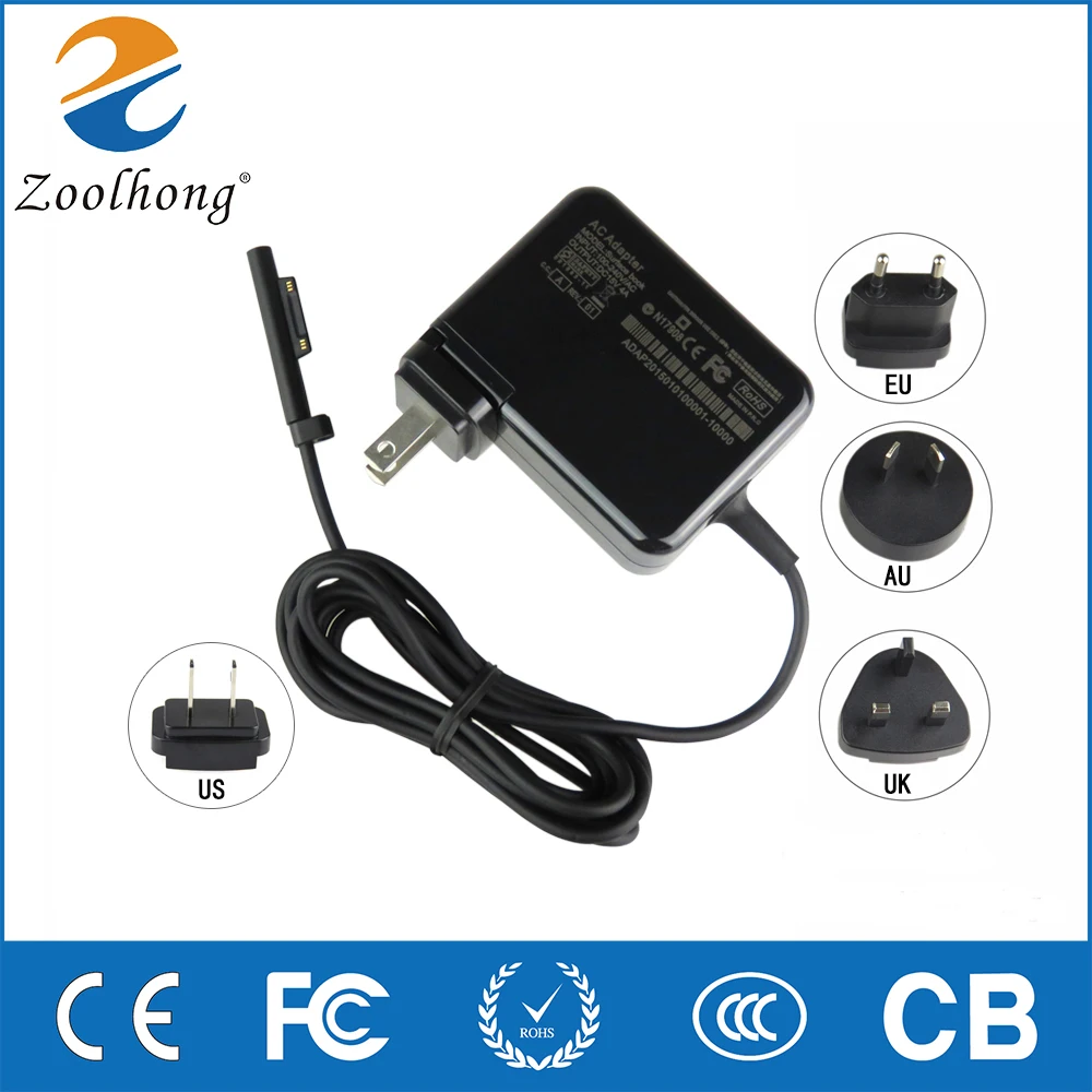 Для microsoft Surface Pro 4 AU/EU/UK 4 штепсельная вилка 1 15 в 4A 60 Вт Поверхностная книга адаптер зарядное устройство источник питания
