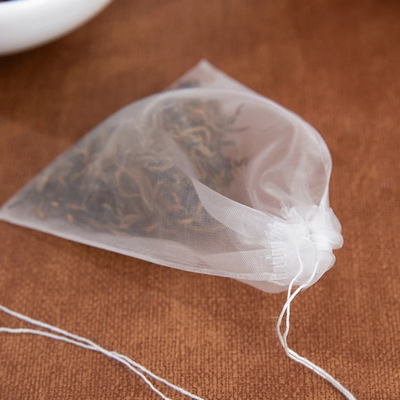 Bustina da tè in carta monouso con coulisse in materiale naturale e sicuro 200 pezzi di bustine filtranti per tè usa e getta Colore naturale bustina vuota per infusore. 