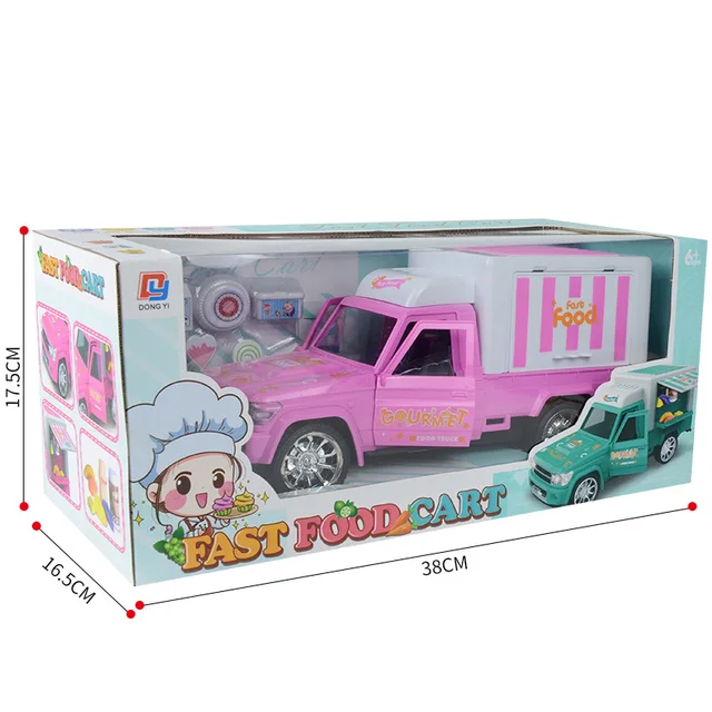 RC car Electric light music remote control dessert car Four-way stall cart Children's play house simulation ice cream car toy 6