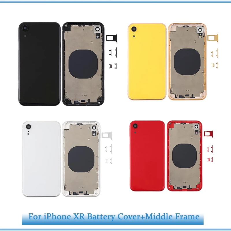 

For XR Battery Back Cover For iphone XR Back Middle Frame Chassis Full Battery Housing Assembly Glass Replacement CE US
