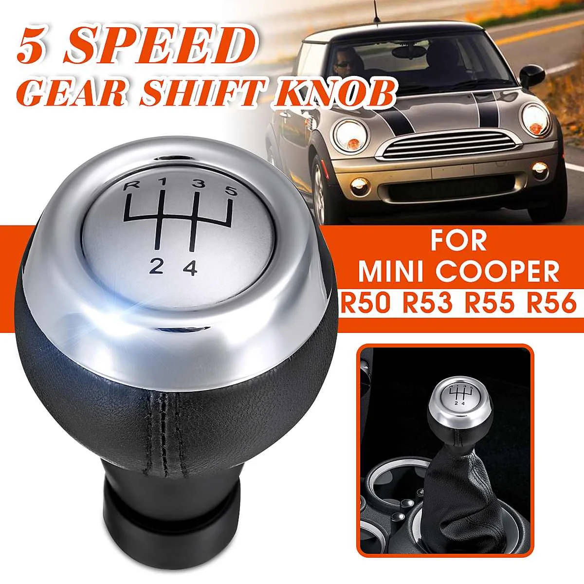 

5 Speed Manual Gear Shift Knob Gear Shifter Stick For Mini Cooper R55 R56 R56N R57 R58 R59 R60 R61 F54 F55 F56 F57