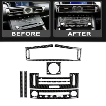 

5pcs Cover Trims Carbon Fiber Sticker Black Air Vent Panel 2014-18 Accessories
