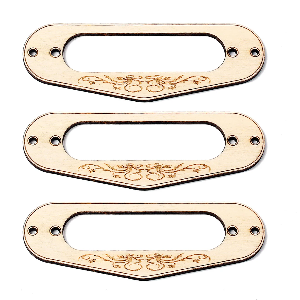 

3x Wooden Guitar Pickup Frame Pickups Cover DIY Part Guitar