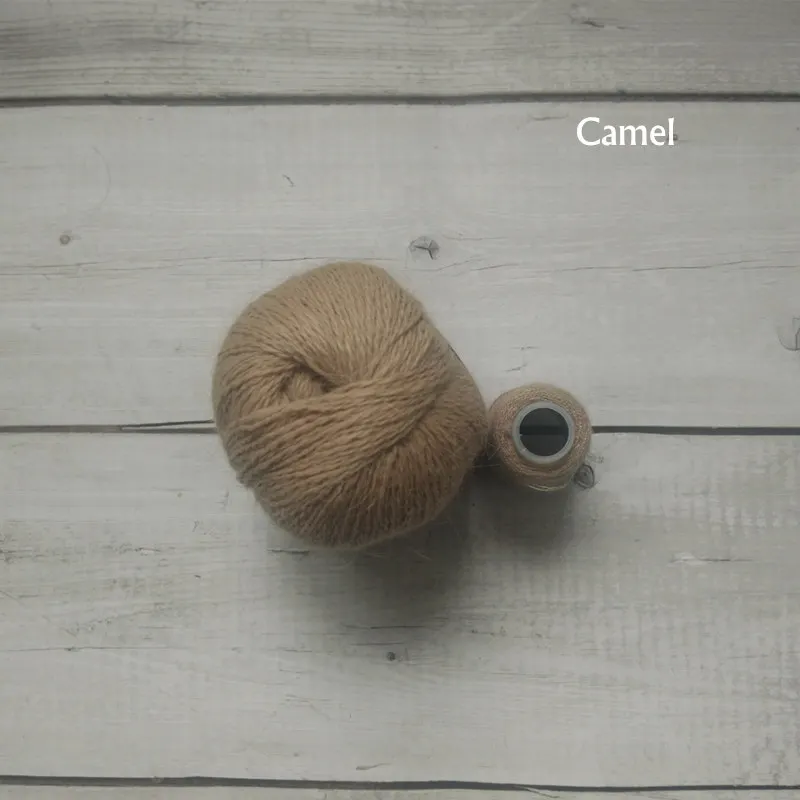 Camel Новорожденный обертывание фотографии реквизит, ручной работы пряжа с шерстью норки обертывание, ребенок фотографии реквизит - Цвет: Camel