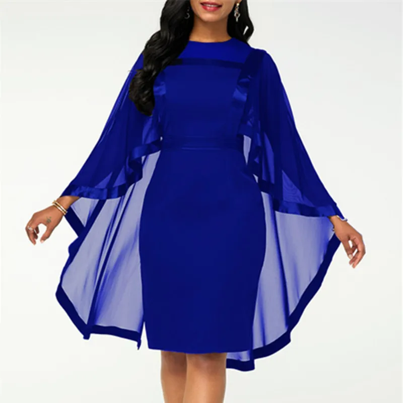 

2020 Mother Dresses Suit Chiffon Elegant Wedding Party Gown Cloak Sleeve Spring Summer Dress Women Oversize Plus Size 5XL
