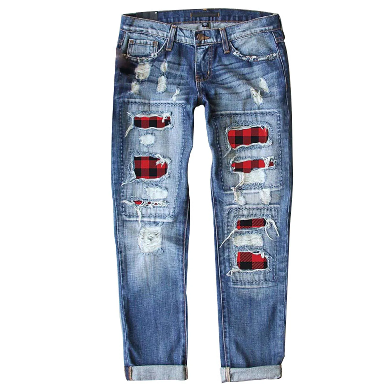 Ripped Jeans Patchworks Regular Fit 