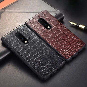 

Genuine Leather Phone Case For Oneplus 7T 7 Pro 6 6T 7TPRO Cover for One Plus 7T Pro 5 5T 7 7Pro luxury 360 Full Protective Case
