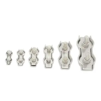 

5pcs 304 Stainless Steel Wire Rope Clip Double Grips Cable Clamp Marine Hardware Rigging M2/M3/M4/M5/M6/M8