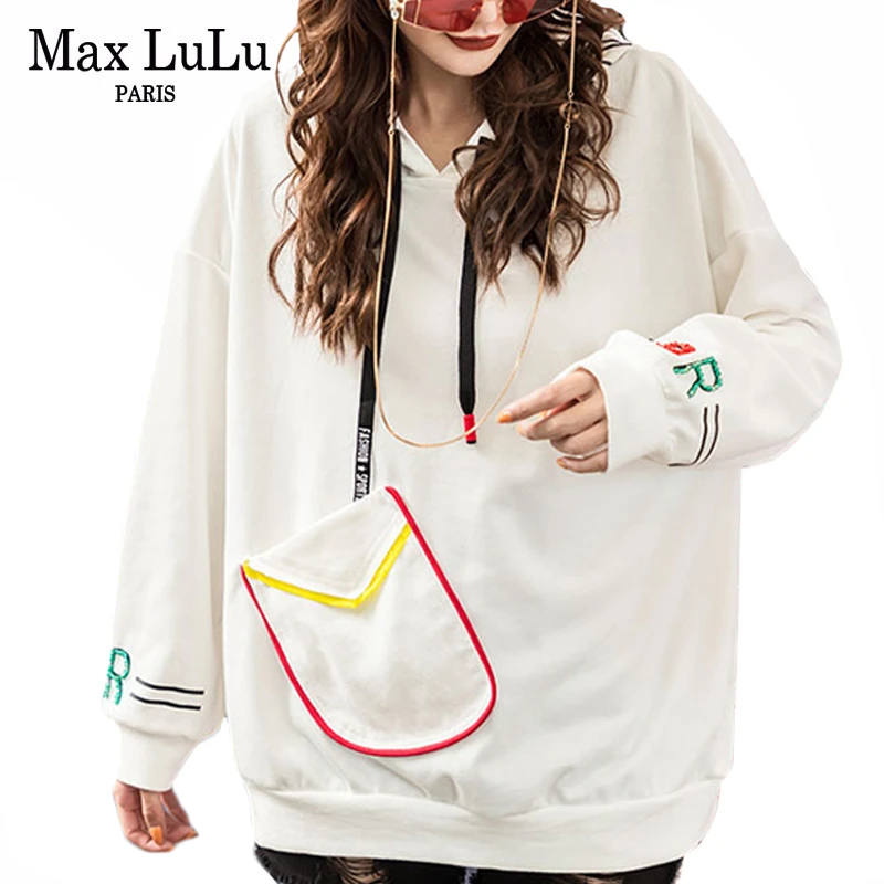 Max LuLu 2019 модная женская одежда в Корейском стиле Панк Осень женские толстовки с