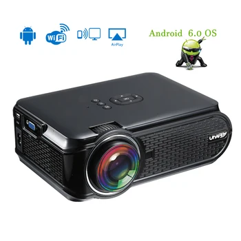 

LED Mini Projector 800x480P LED Projector Android 6.0 Wifi Smart Home Theater HDMI USB Audio Portable Projector player