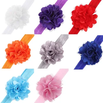 

Baby hair band, beautiful solid color big flower hair band, cute word belt fashion wild suit hair accessories