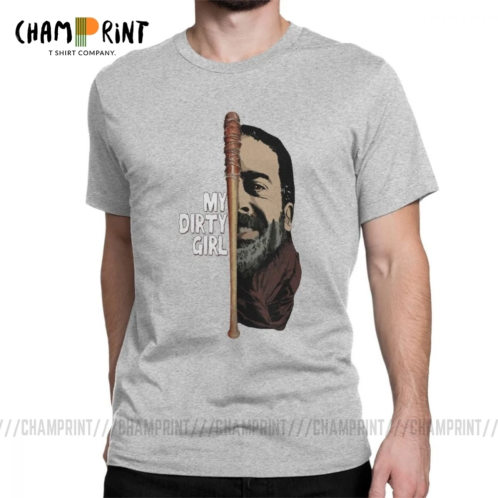 Мужские футболки с надписью Look At My Dirty Girl топы из чистого хлопка Negan Lucille The Walking Dead