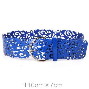 

JXQBSYDK Women Belts Fashion Hollow Openwork Flower Pin Buckle Female Belts Imitation Leather PU Belts for Women 2020