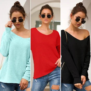 

Sexy V Neck Oversized Knitted Sweater Women 2019 Long Sleeve Autumn Winter Loose Slim Korea Style Pull Pullover Knitwear Jumpers