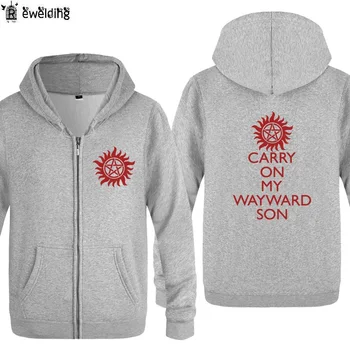 

Zipper Hoodies Men Music Rock Carry on My Wayward Son Printed Mens Hoodie Hip Hop Fleece Long Sleeve Man's Jacket Sweatshirt New
