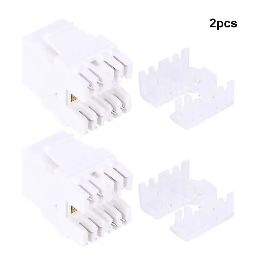 

2Pcs Cat6 Module RJ45 Network Unshielded 180-Degree Information Module