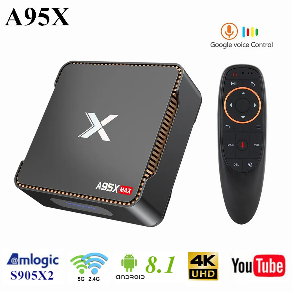 A95X MAX 4G 64GB Android 8 1 ТВ Box Amlogic S905X2 2 5G двухъядерный процессор Wi Fi BT 4 1000M Media Player Декодер