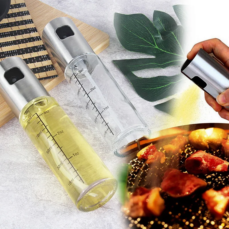 2 шт./компл. Стекло оливковое масло опрыскиватель со шкалой прозрачная бутылка эфирного масла освежитель Пикник салат гриля Кухня Пособия по кулинарии набор инструментов 100 мл
